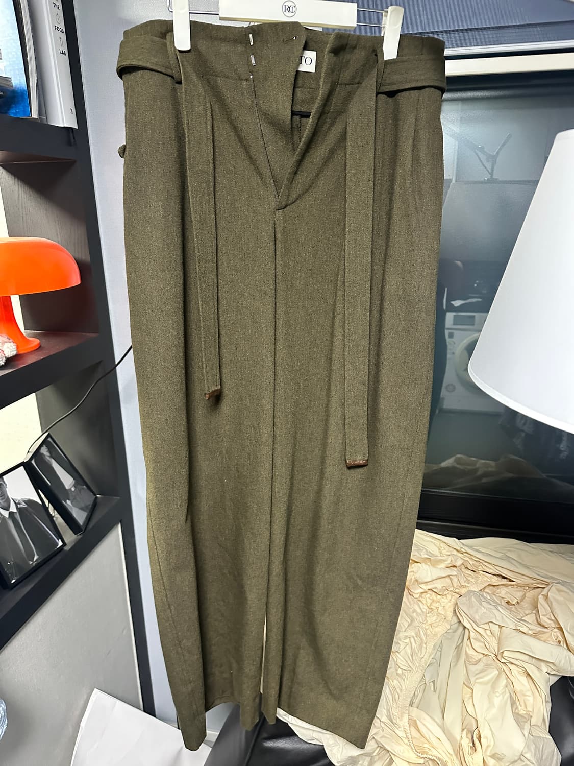 렉토 디테일 하이웨스트 벨티드 팬츠 L 상품이미지3