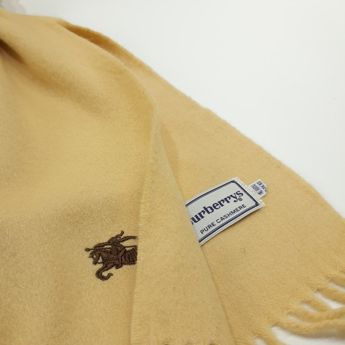 MX217 버버리 카멜머스타드 캐시미어 목도리 머플러 상품이미지4