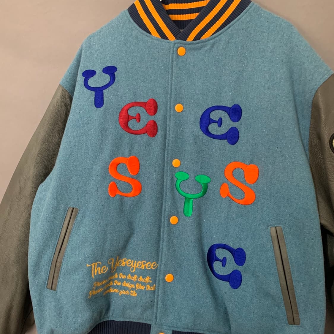 M 예스아이씨 소가죽 모바일 바시티 스타디움 자켓 상품이미지4