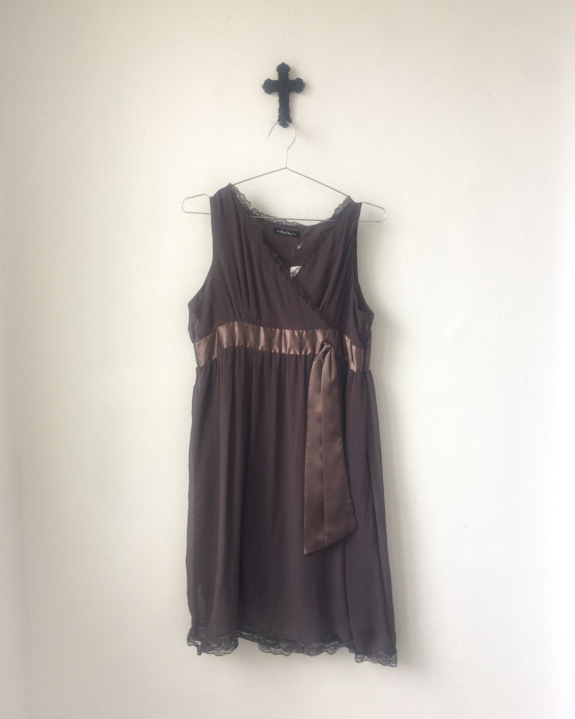 Frill trimming tied sleeveless onepieceF 상품이미지2