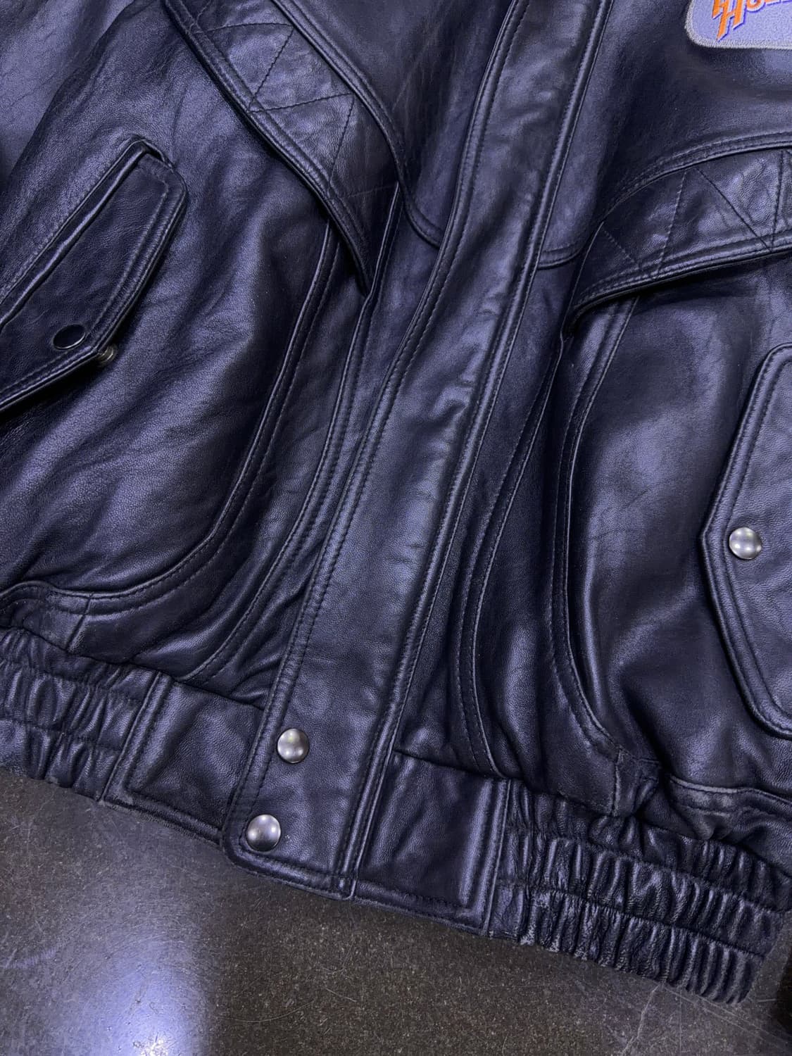 플래닛 할리우드 워싱턴 자수 양가죽 레더 봄버자켓 M 상품이미지6