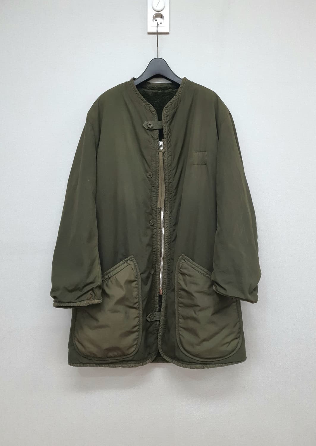 빈티지 스웨덴군 퍼 라이너 + m-65 피쉬테일 파카 커스텀 자켓. 상품이미지1