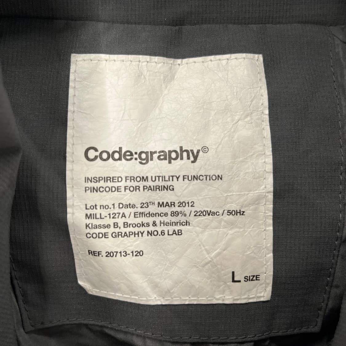 [정품/L] 코드그라피 바람막이 자켓 그레이 b19 상품이미지6