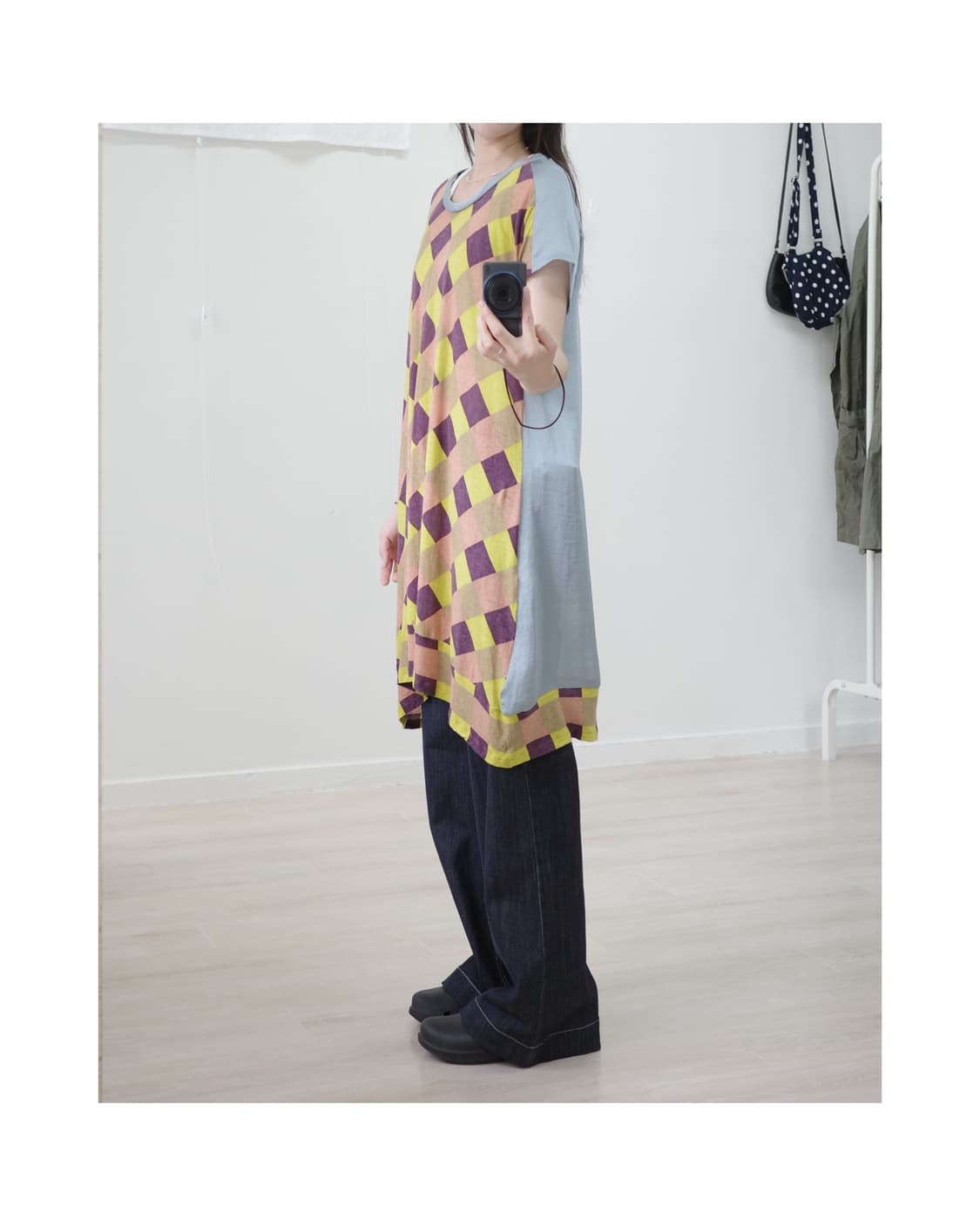 수나오쿠와하라 Sunao kuwahara check one-piece 상품이미지4