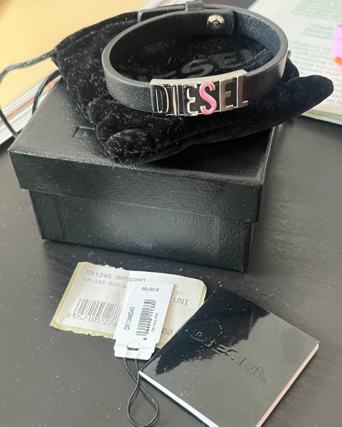디젤 로고 가죽 팔찌 상품이미지2