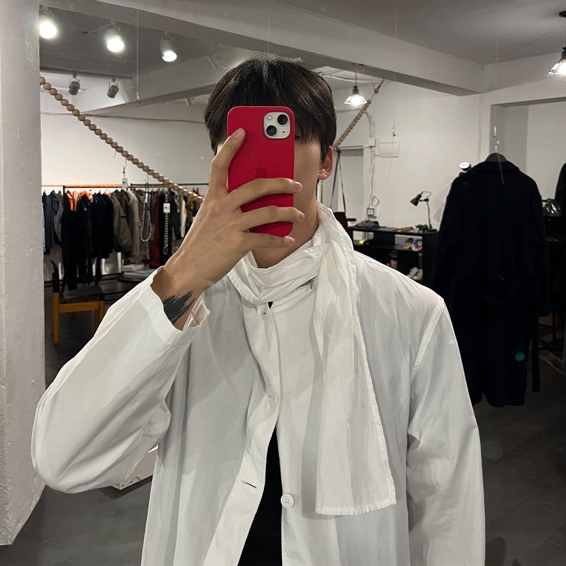 요지야마모토 푸르옴므 스카프 레이어드 샵코트 상품이미지8