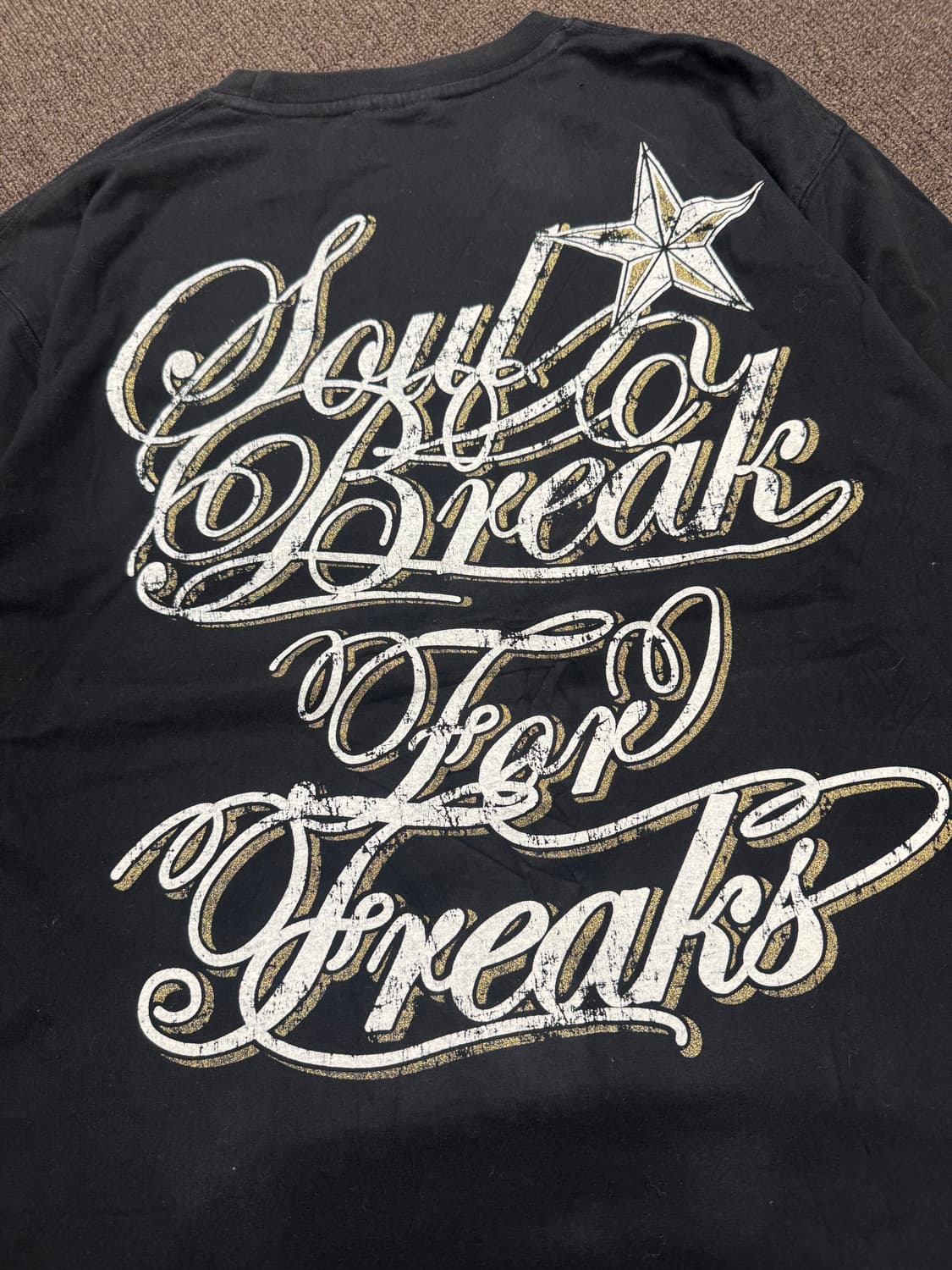 XL)SOUL BREAK 빈티지 여성 프린팅 블랙 반팔 상품이미지5