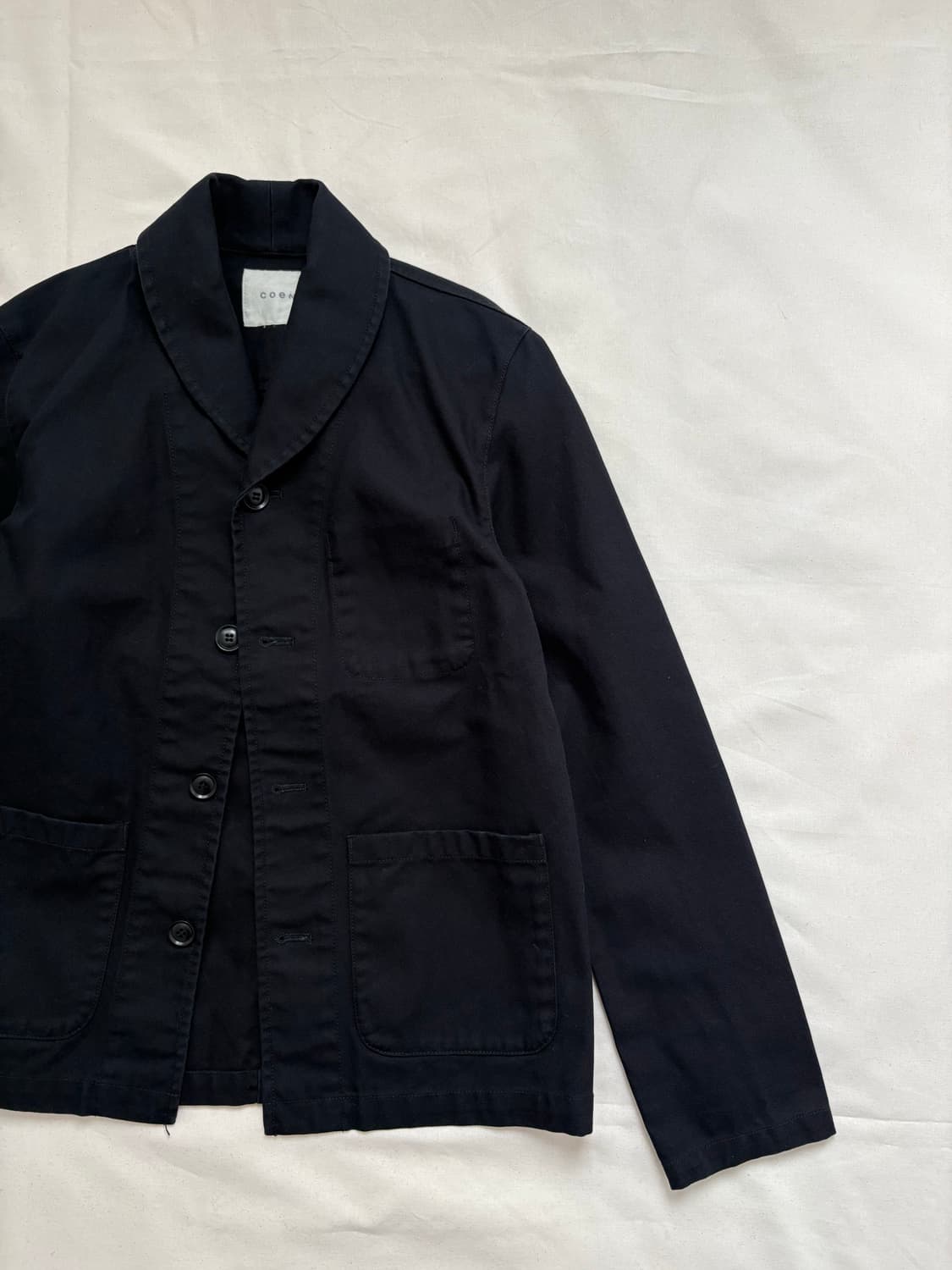 COEN shawl collar black cotton jacket  상품이미지3