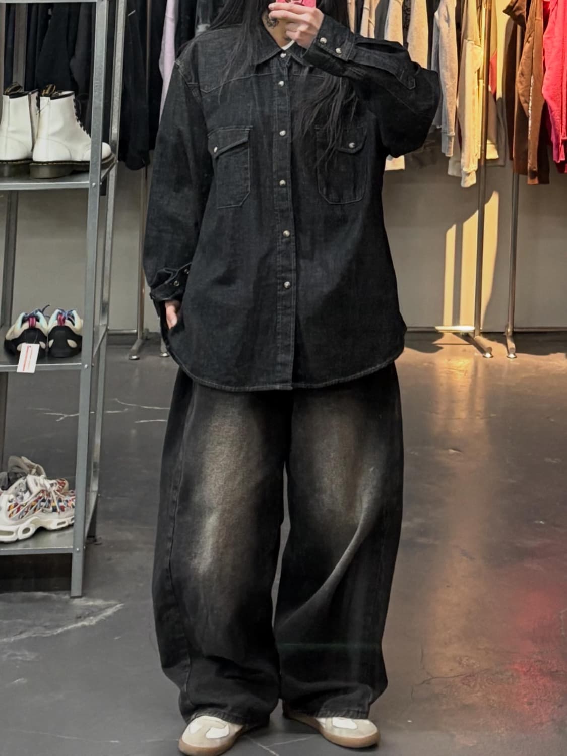 엘무드 인디고 웨스턴 데님 셔츠 A3501 상품이미지1