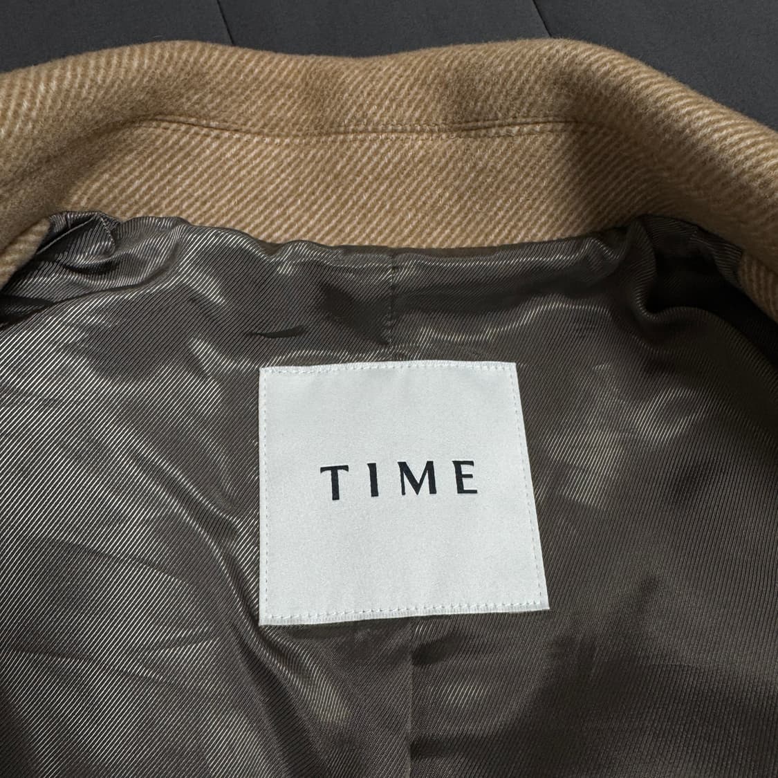 타임 옴므 울 캐시미어 싱글 코트 95 사이즈 카멜 상품이미지3