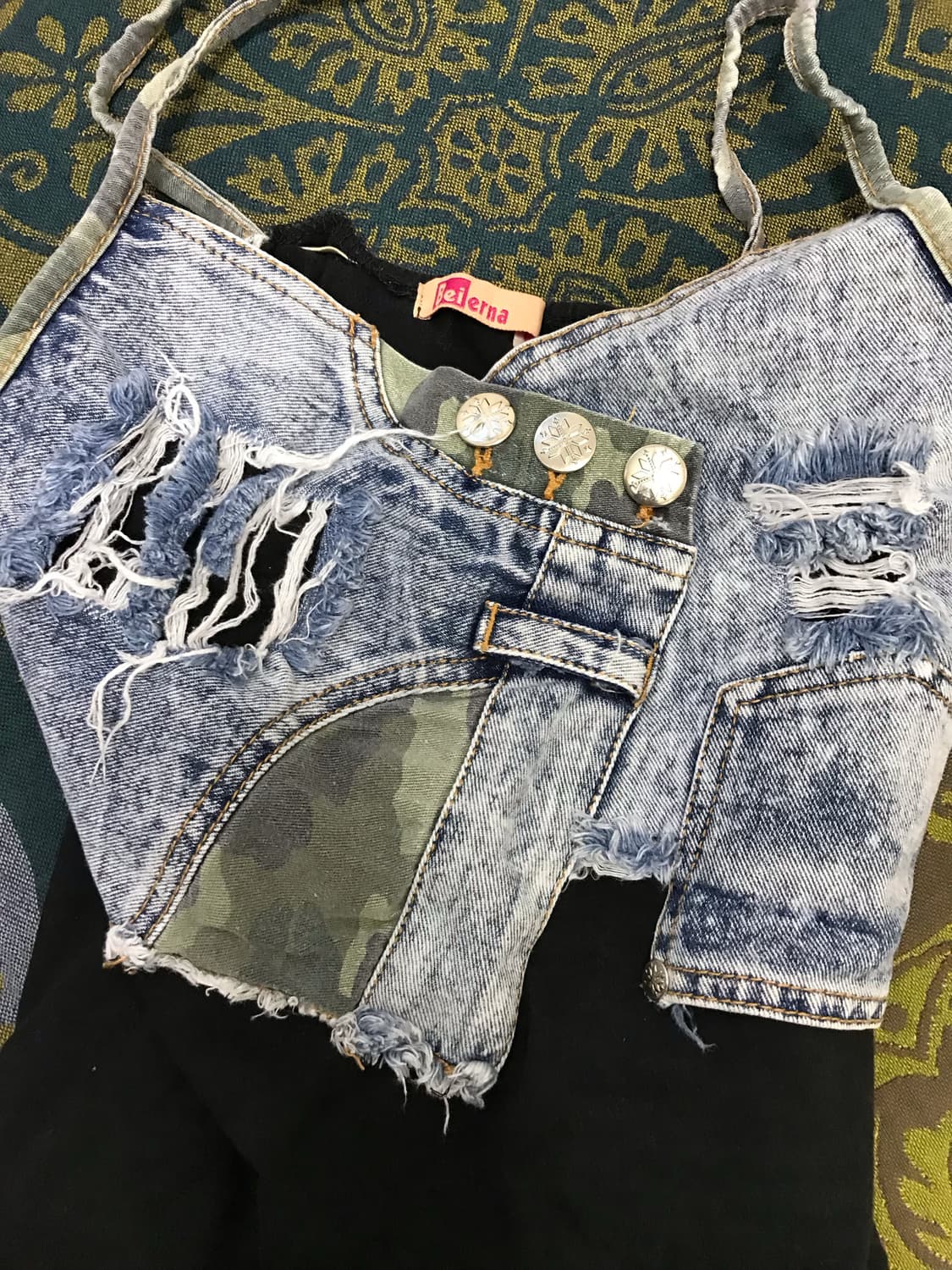 Beierna half denim &camo sleeveless 상품이미지2