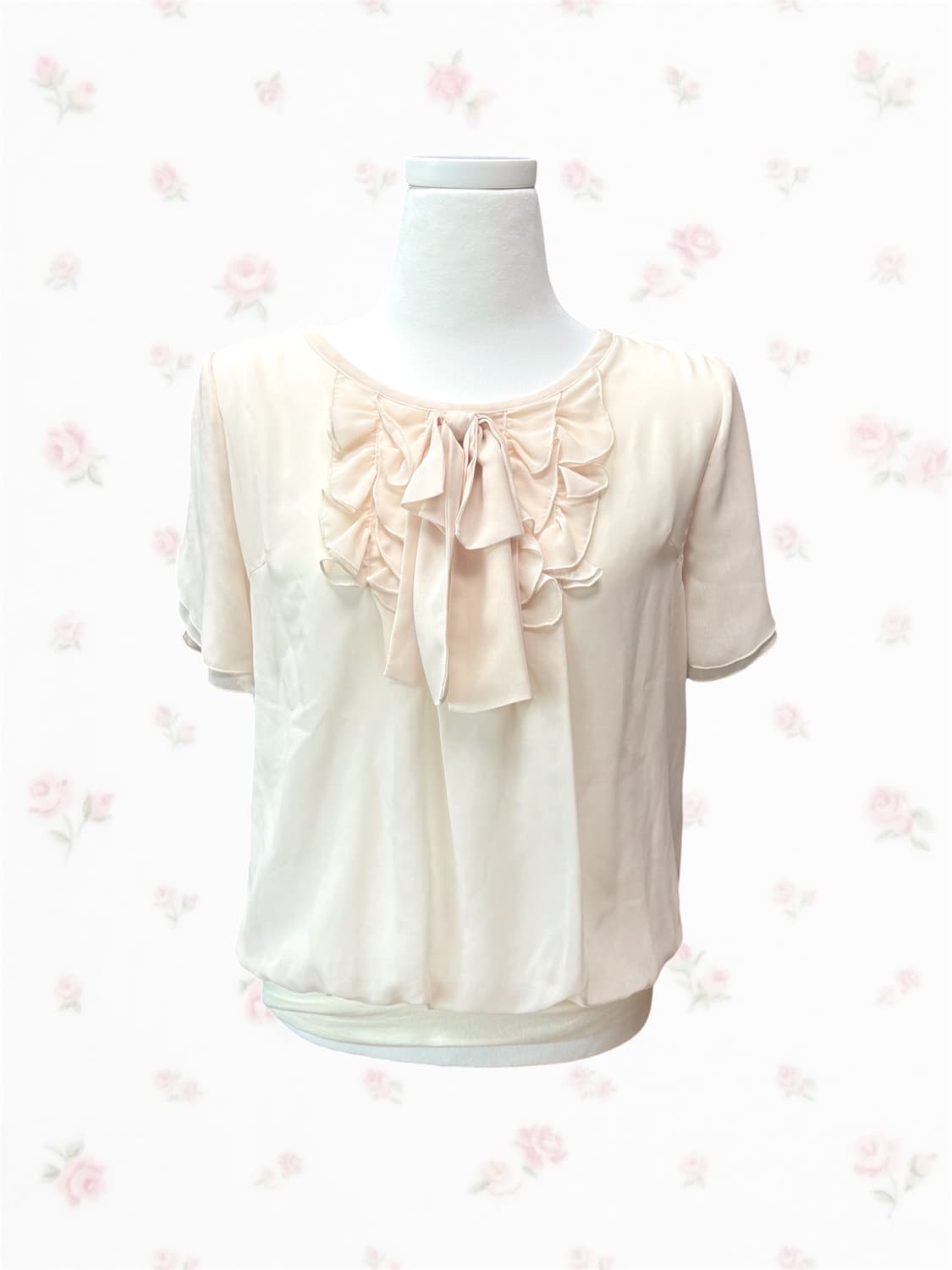 KarL Park Lane 살구 베이지 프릴 블라우스 탑 상품이미지1