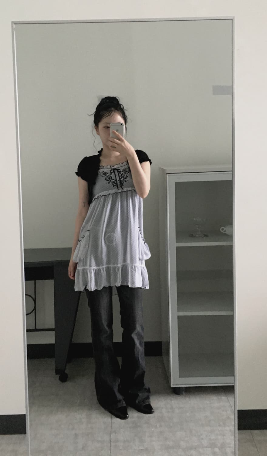 dot embroidery dress 상품이미지5