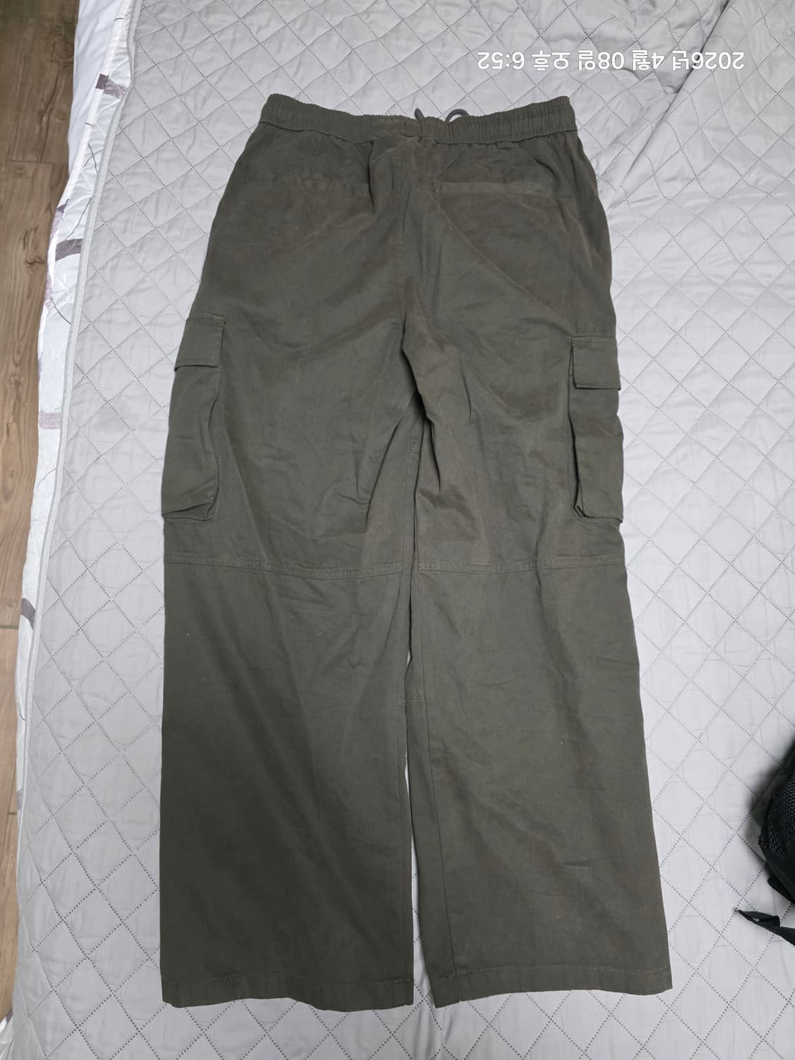 [XL] 스파오 카고 와이드 밴딩 팬츠 카키 새상품 상품이미지2