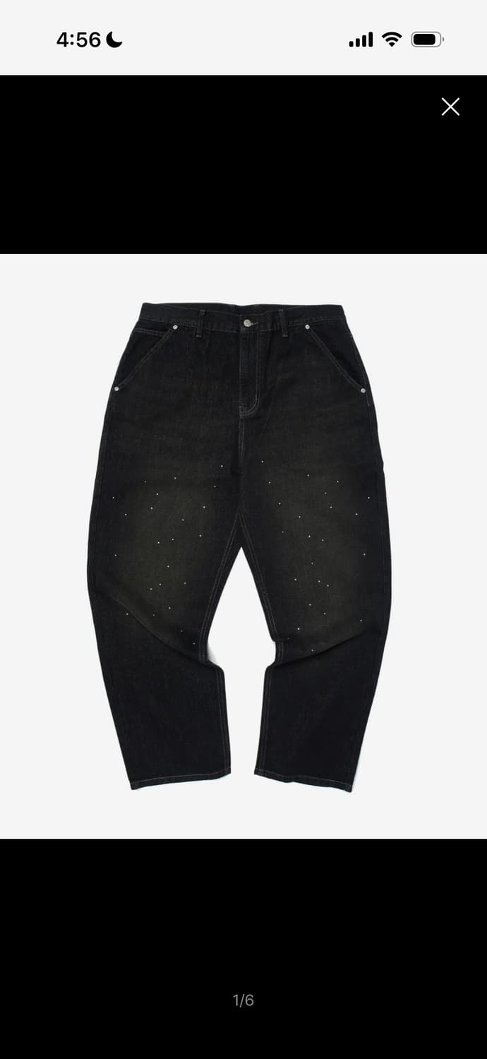 위캔더스 라인스톤 데님팬츠 상품이미지1