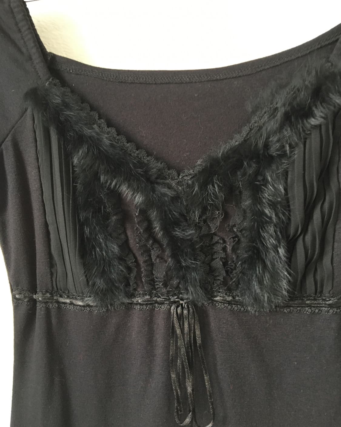 Fur trimming frill t shirt 상품이미지4