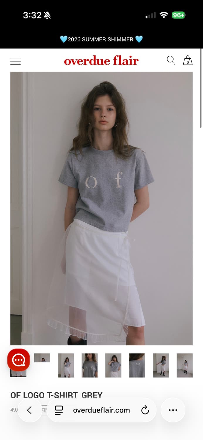 구함) 오버듀플레어 반팔 of logo t-shirt grey 상품이미지1