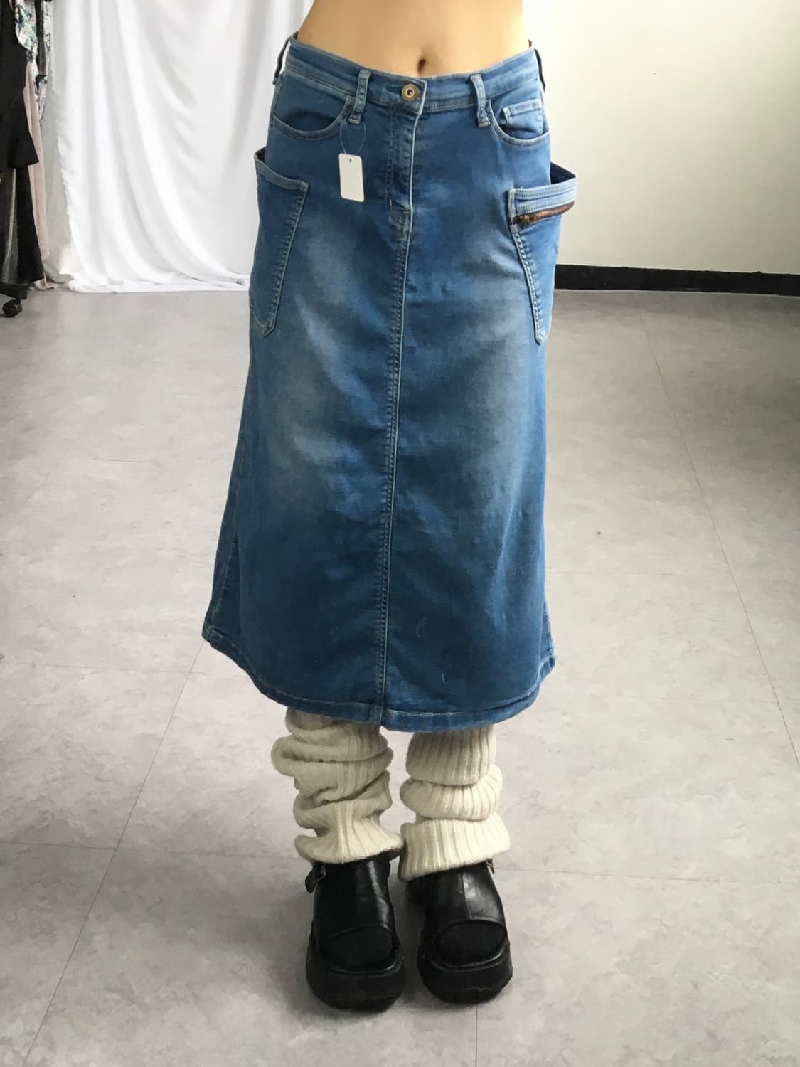 Pocket point washing cotton skirt 상품이미지5