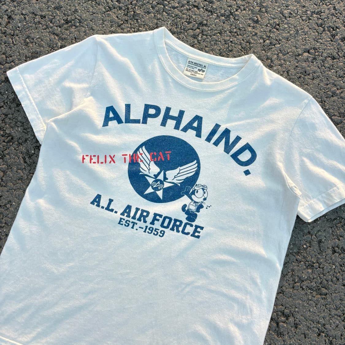 Alpha x Felix The Cat 그래픽 로고 반팔 티셔츠 상품이미지2
