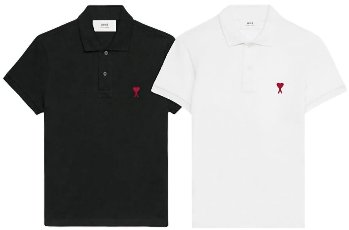 (새상품) 아미 스몰하트로고 반팔 카라티 상품이미지1