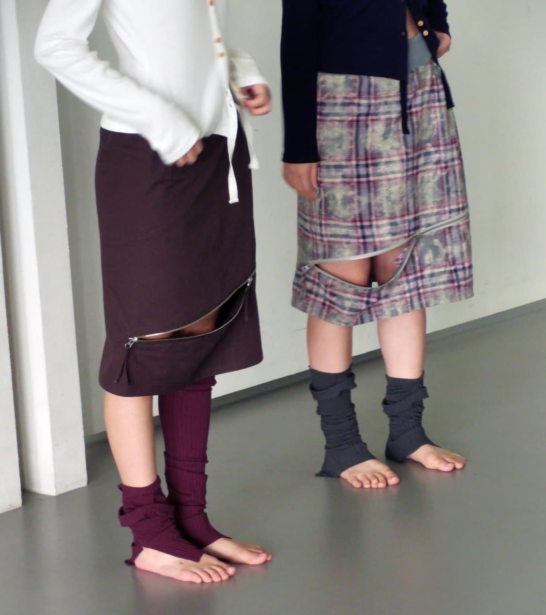 인앤양인하모니 리브드 레그워머 버건디 퍼플 상품이미지4