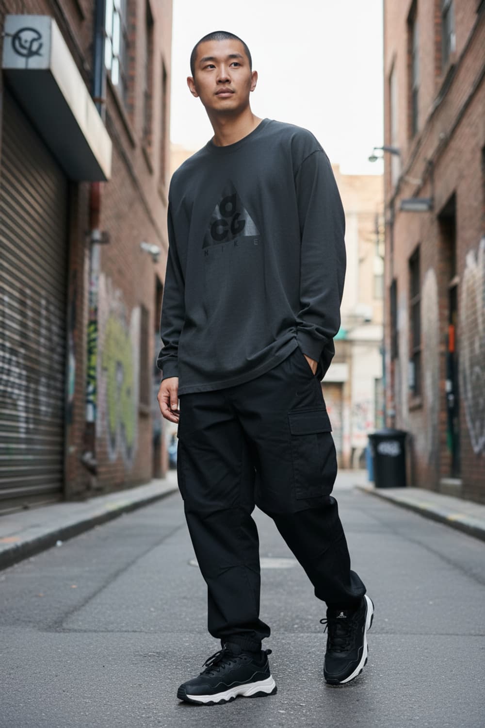 [M] 나이키 ACG 로고 롱슬리브 긴팔티셔츠 클래식 BQ3457-010 상품이미지2