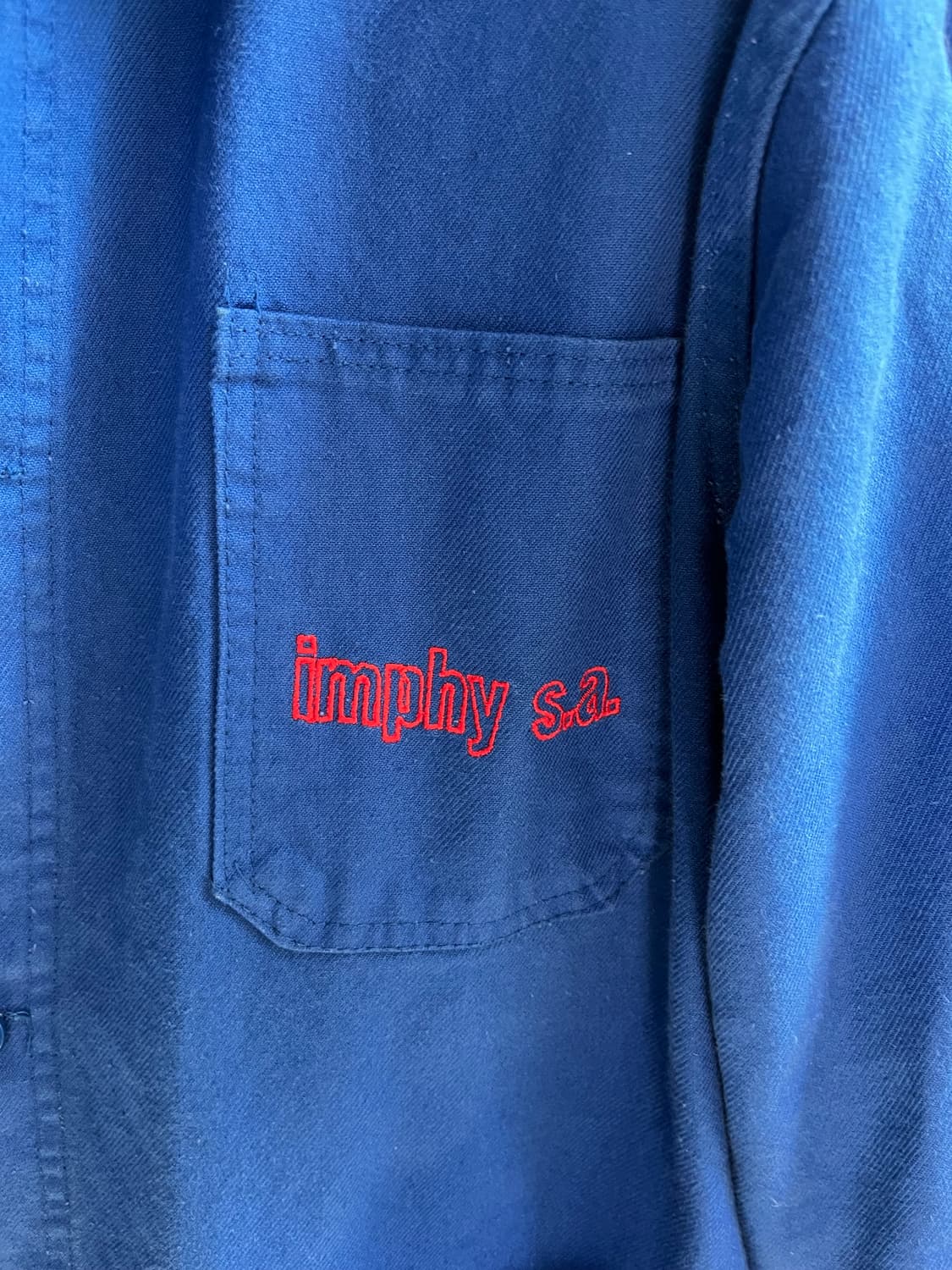 [빈티지/프랑스제] 프렌치 블루 워크 자켓 - Imphy S.A. 자수  상품이미지2