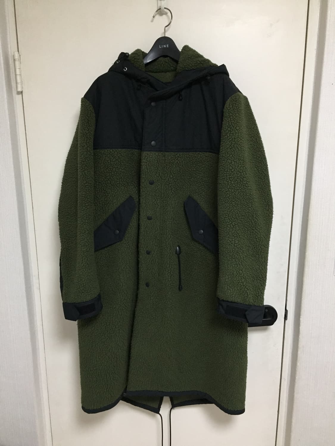 21AW 꼼데가르송 옴므 폴라텍 카키 코트 상품이미지1