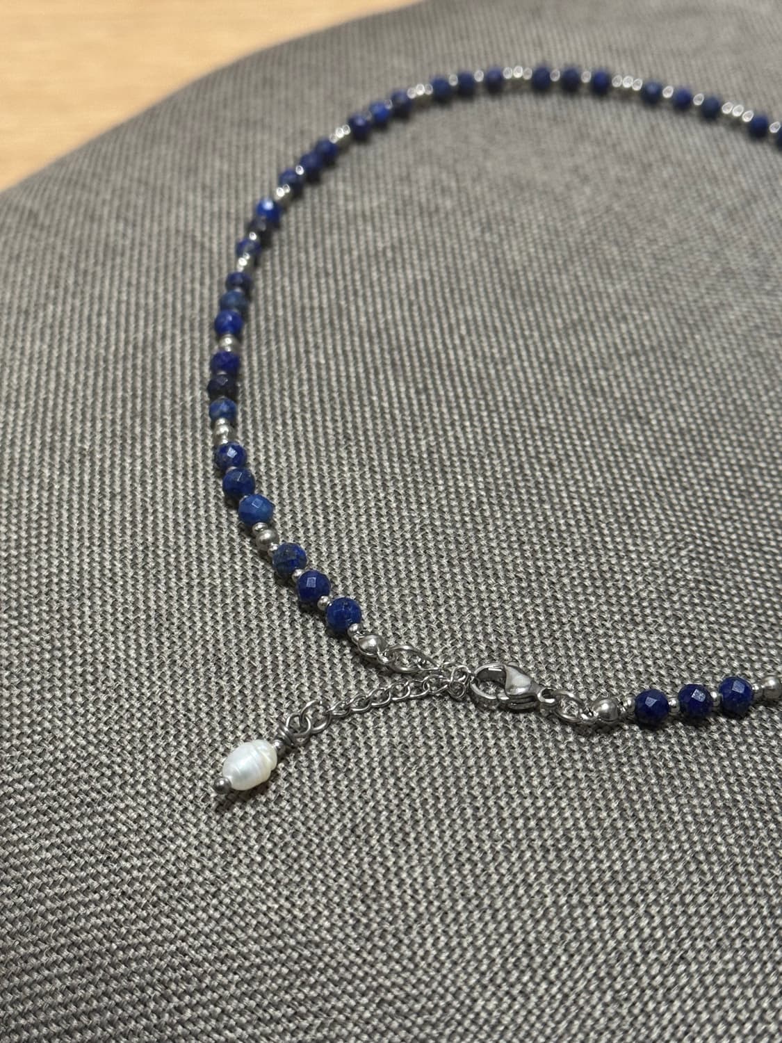 (핸드메이드) 천연석 라피스라줄리 천연담수진주 목걸이 상품이미지6