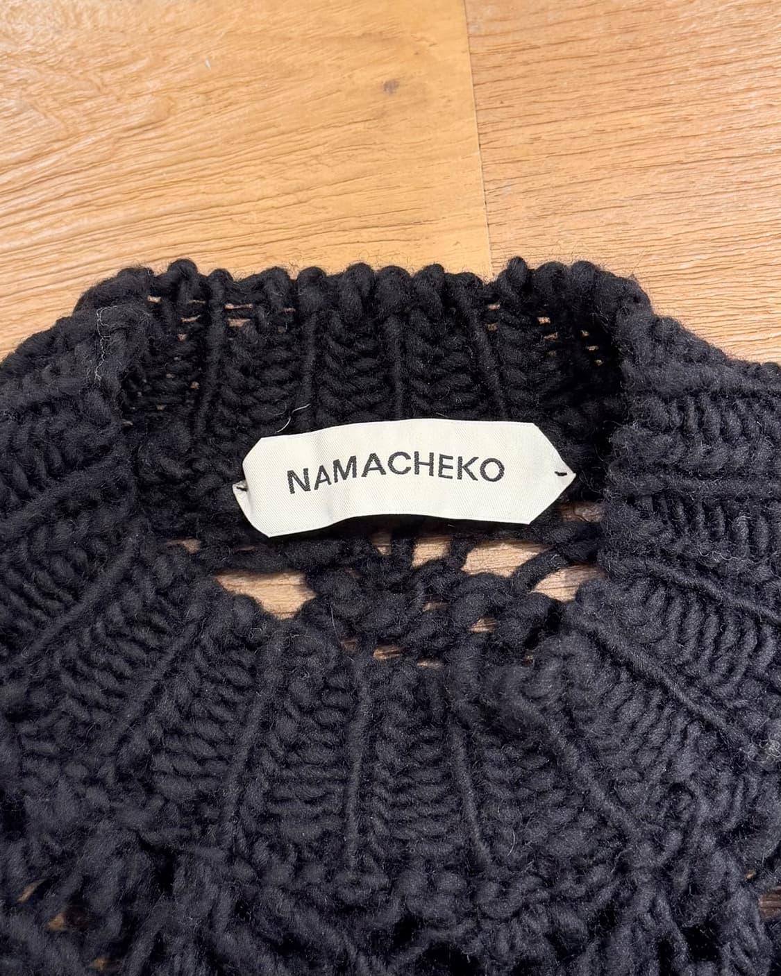 나마체코 블랙 22aw 메리노 울 니트 베스트 상품이미지7