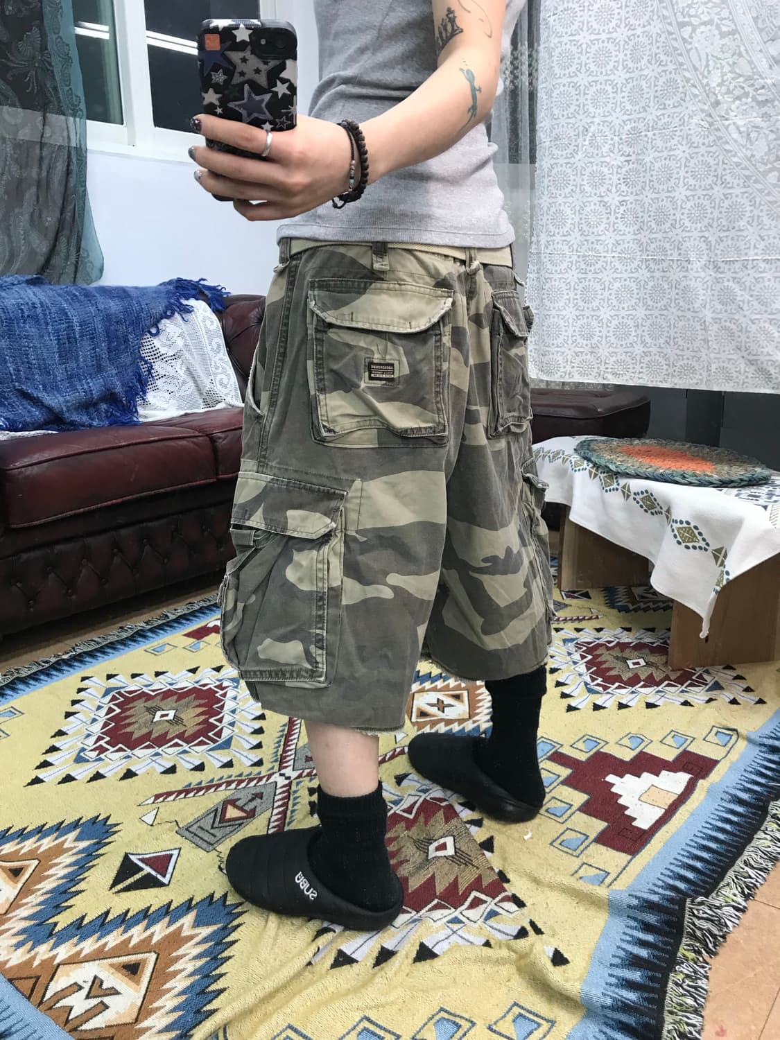 아베크롬비 빈티지 벨티드 카모 카고 반바지 (Z1012) 상품이미지2