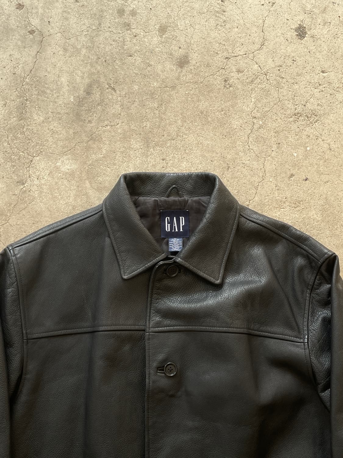 90-00s Old GAP Leather Black Car Coat 상품이미지7