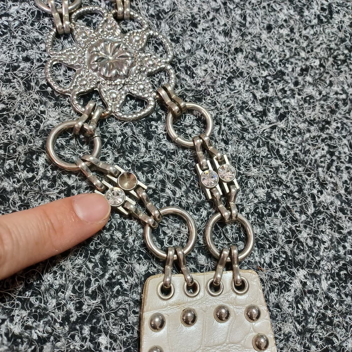 빈티지  y2k 꽃장식 체인 벨트 상품이미지5