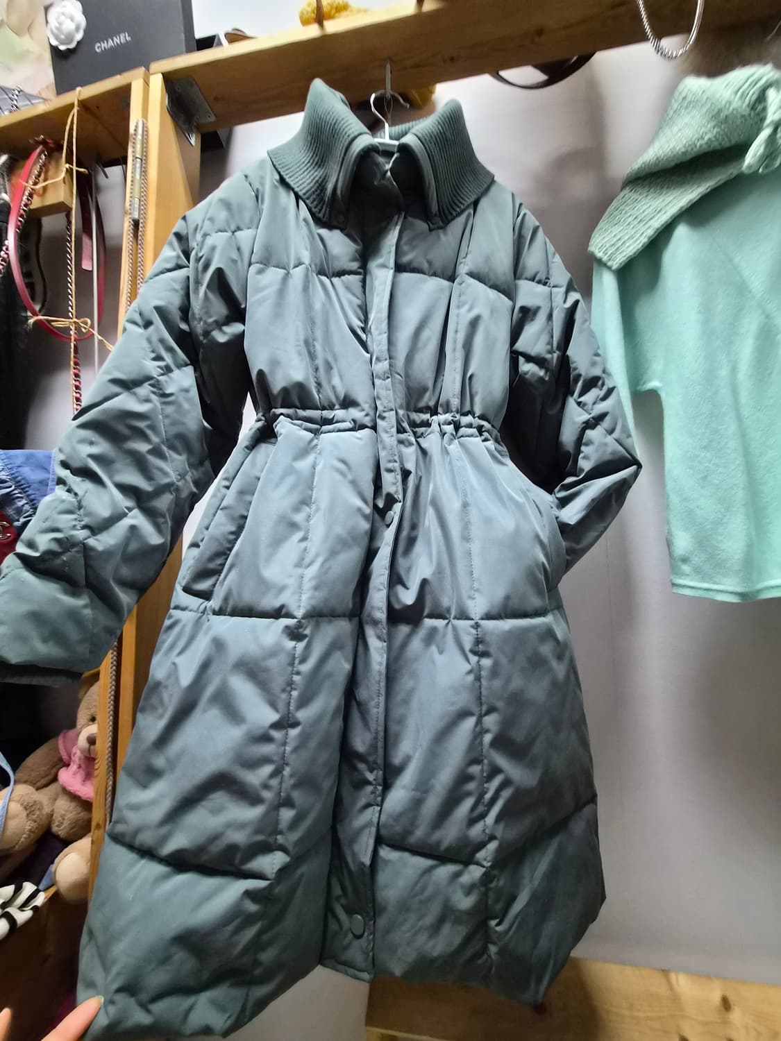 카키민트 내피퍼 패딩 상품이미지1