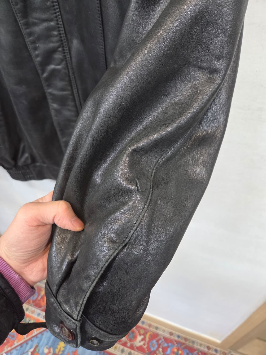 입생로랑 빈티지 올드스쿨 양가죽 봄버자켓 L 상품이미지8