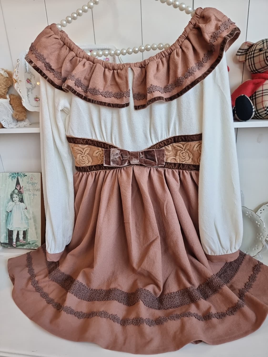 LIZ LISA 배색 오프숄더 원피스 상품이미지2