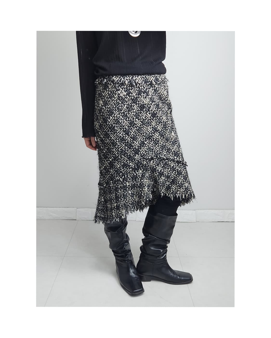 트위드 언발 스커트 상품이미지1