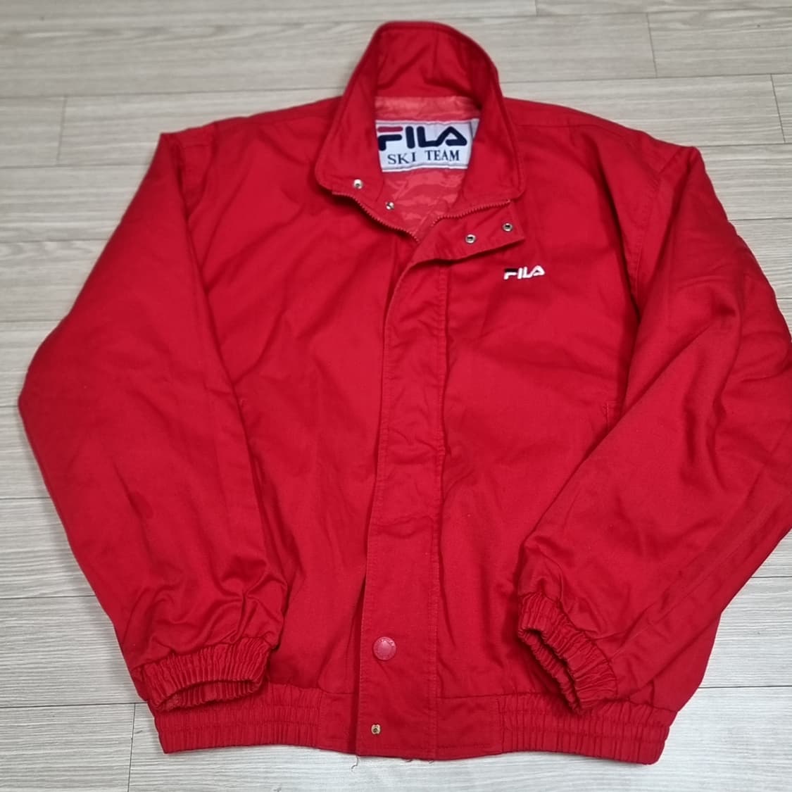 한국제 80년대 빈티지 휠라 스키팀 레드 패딩 자켓(105) 상품이미지1