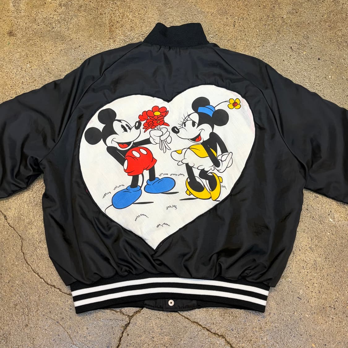 레어 90s Made in USA 빈티지 미키마우스 사틴 자켓 패딩자켓 상품이미지1