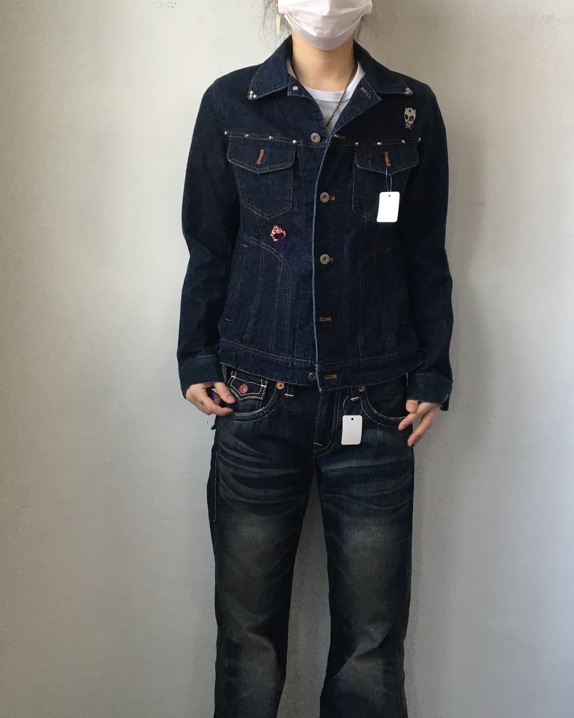 Stud patch point denim shirt 상품이미지5