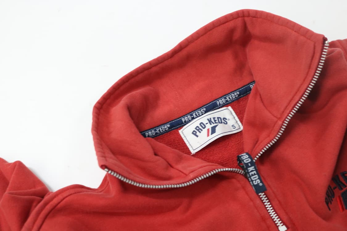 PRO-KEDS 프로케즈 빈티지 아치 로고 하프 집업 스웨트셔츠 레드 상품이미지7