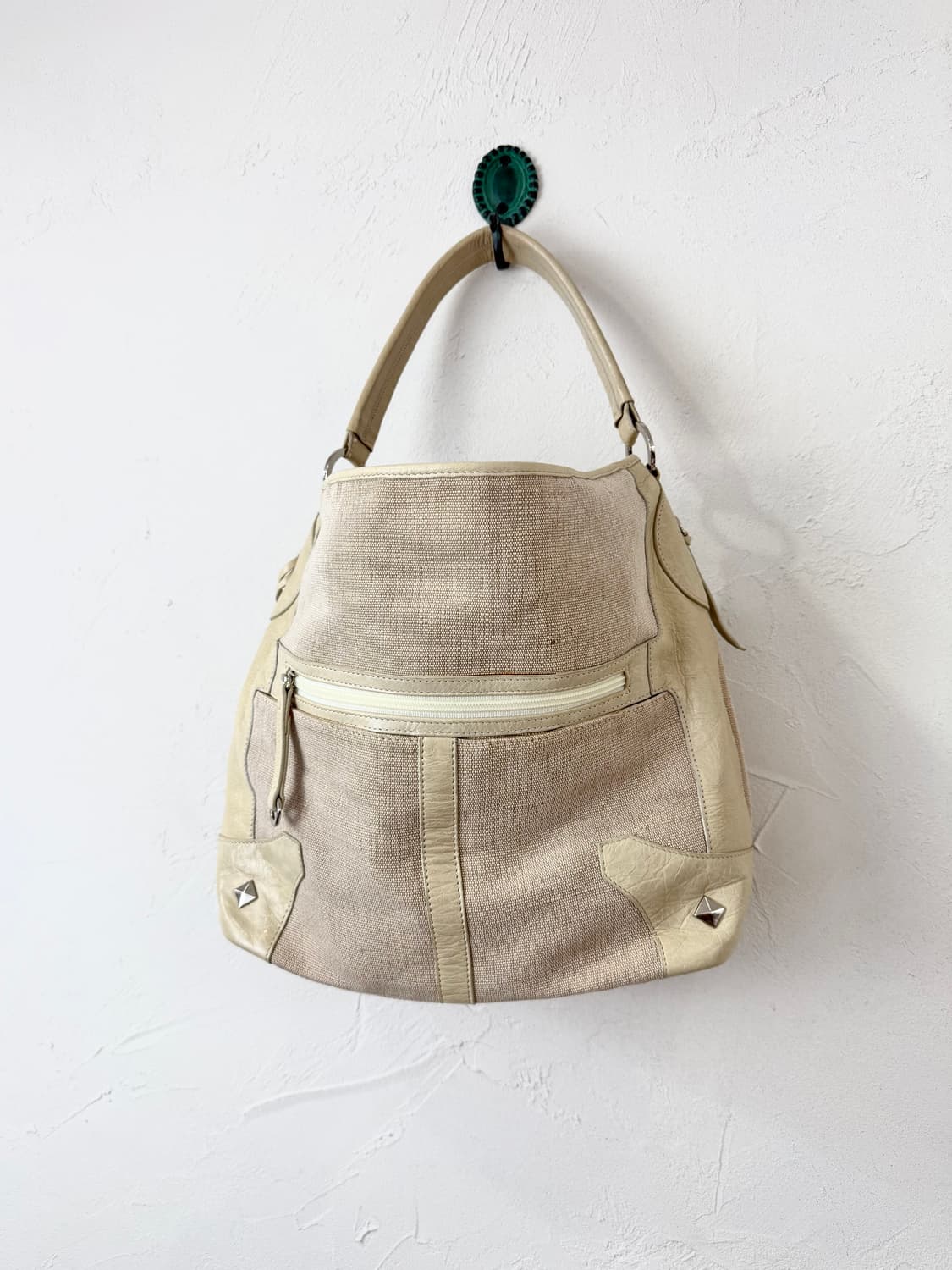 NORMA KAMALI 스터디드 백 (코튼+레더) 상품이미지1