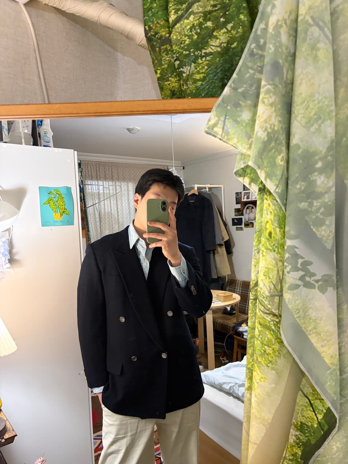 100-105) 랑방 네이비 금장 더블 브레스티드 자켓 상품이미지2