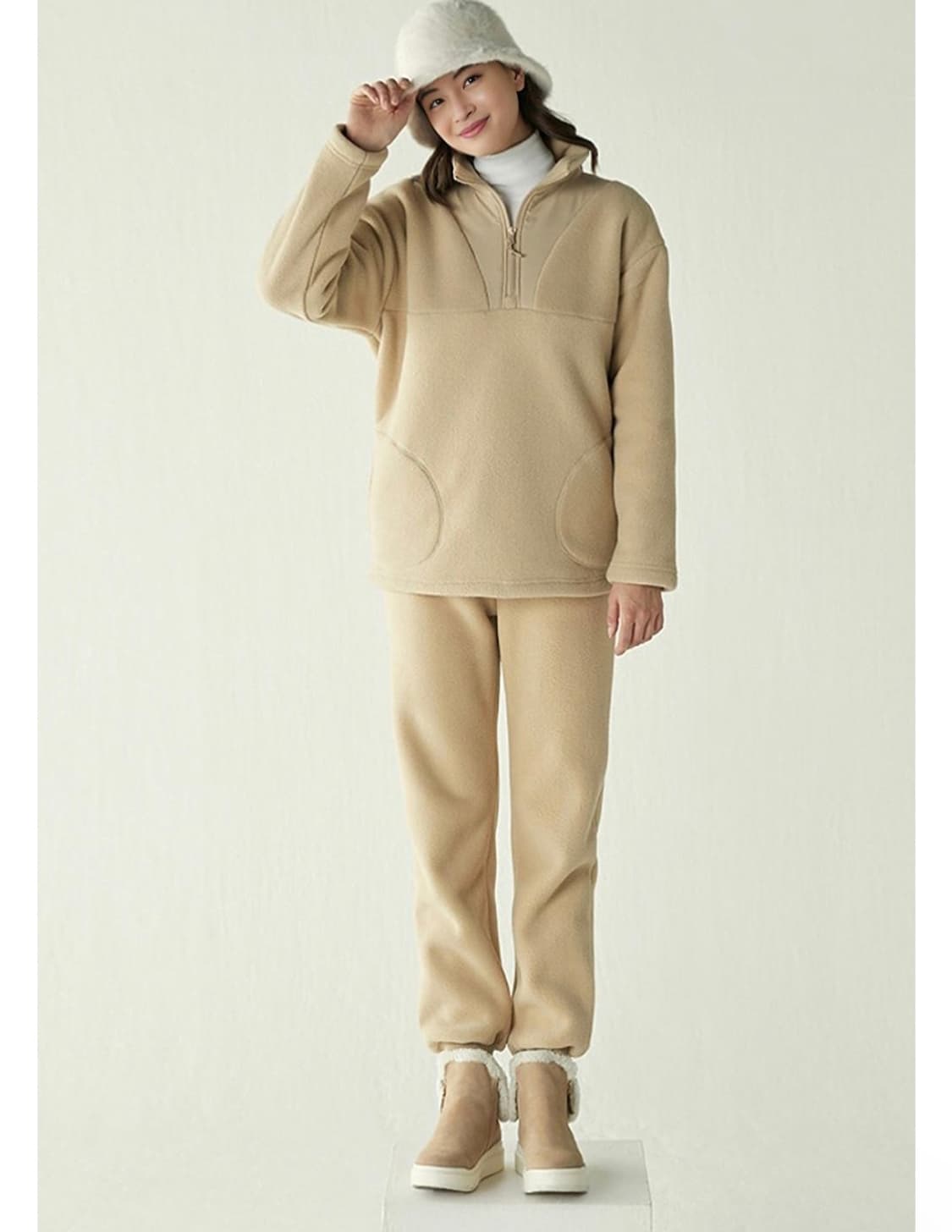 EXR 여성 기모 후리스 아락락+조거팬츠 세트 상품이미지1