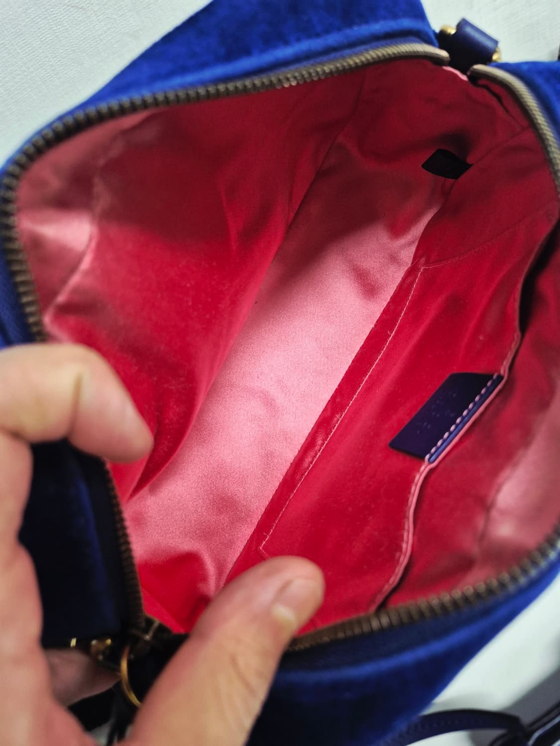 구찌 마몽 벨벳 카메라백 블루 상품이미지7