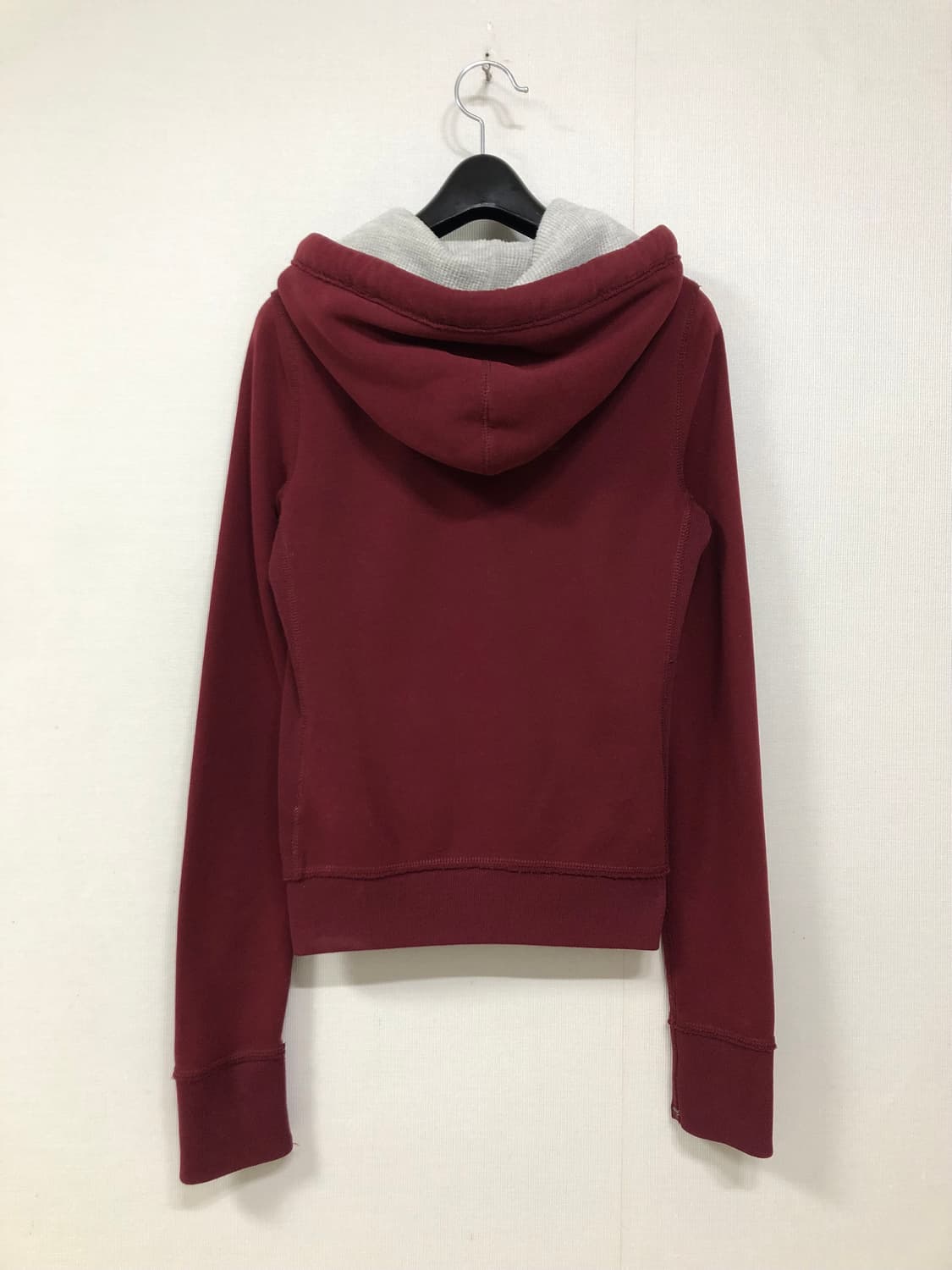 아베크롬비 여성 슬림 딱붙핏 기모 후드집업 _ 버건디 상품이미지6