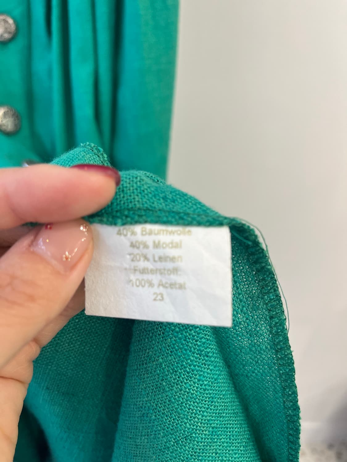 [희귀/유럽빈티지]  그린 린넨 혼방 빈티지 원피스 상품이미지8