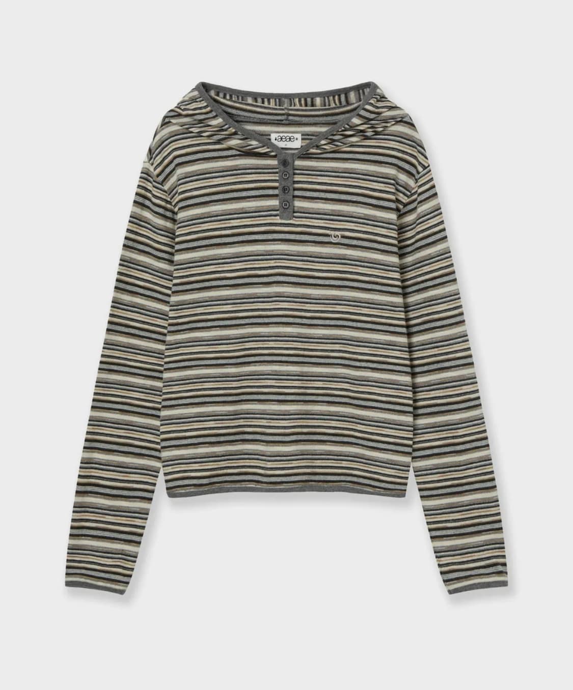 에이이에이이 스트라이프 니트 후디 [베이지] 상품이미지1