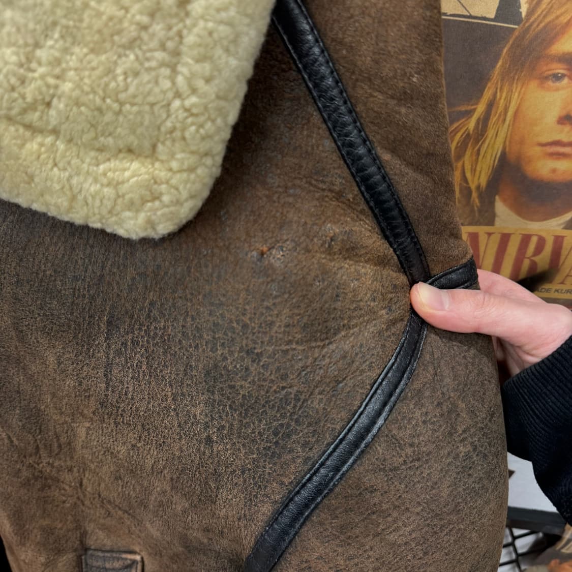 90s CULIOPOLIS B-3 타입 양모 플라이트 자켓 브라운 상품이미지6