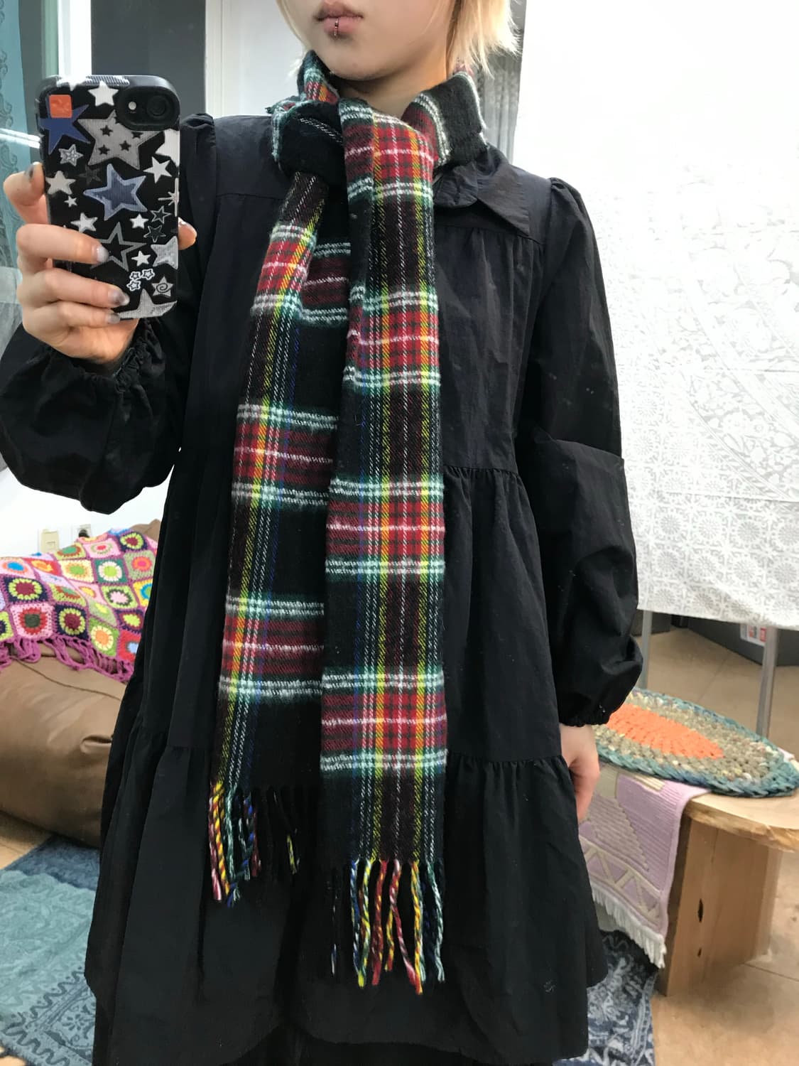 빈티지 체크 머플러  상품이미지1